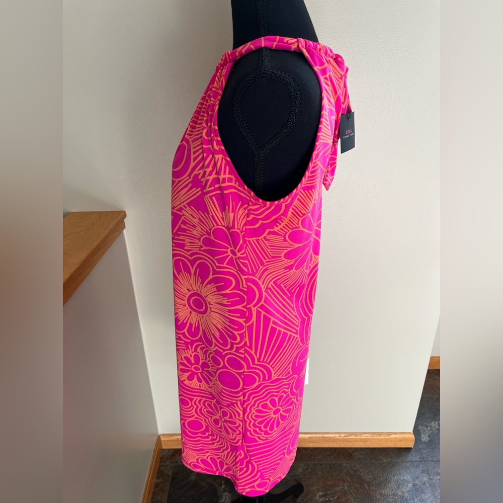 New Trina Turk pink Juju halter neck mini resort ready shift dress. Size XS - Picture 5 of 9